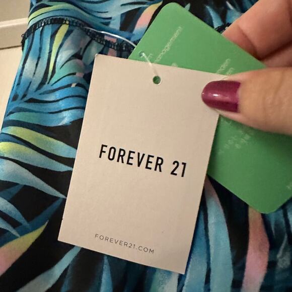 🍷NWT forever 21 high waisted tropical printed yoga athletic pants size xs - Picture 5 of 7
